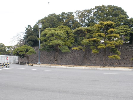 坂下門近くの石垣。この上には箪笥多門があった